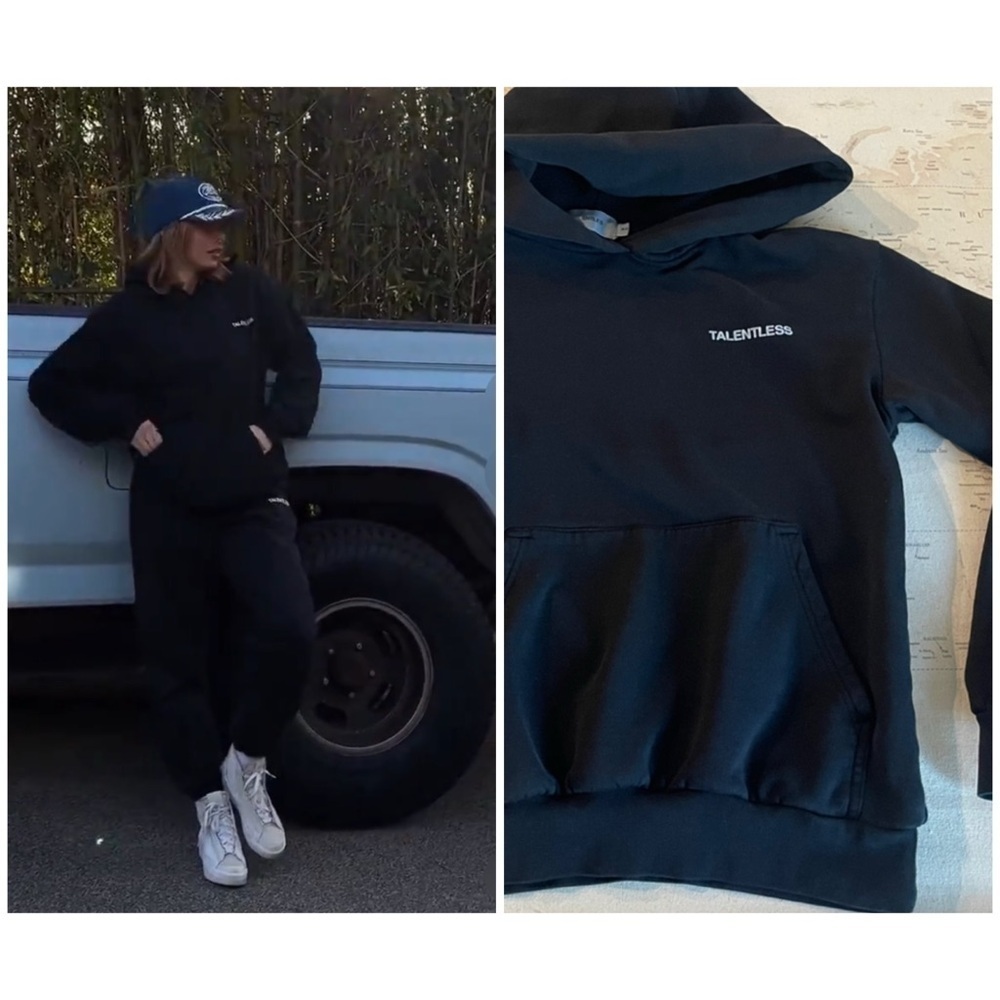 Talentless Black Hoodie in Phantom Size XS